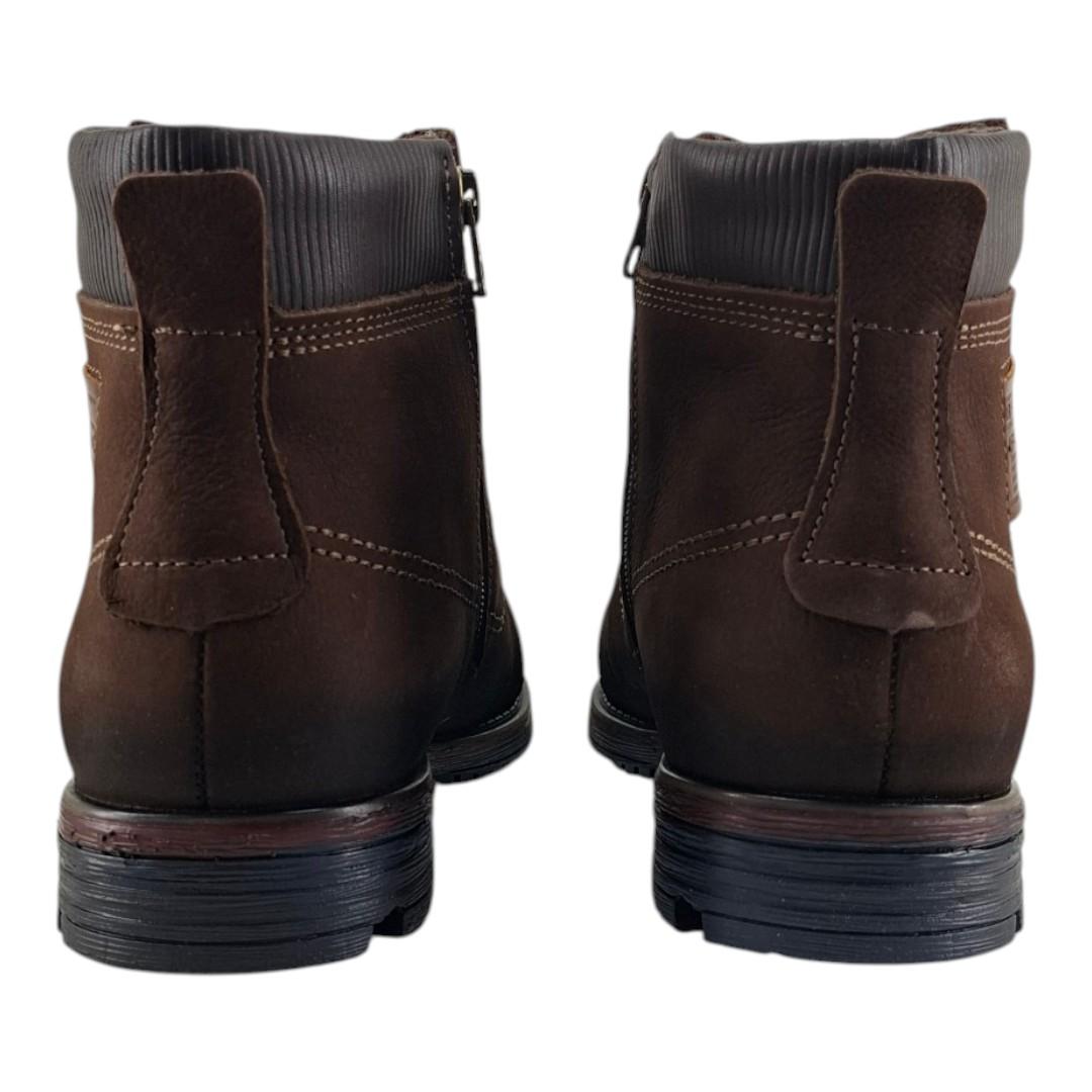 bota coturno masculina pegada em couro CASTANHO-BRAWN