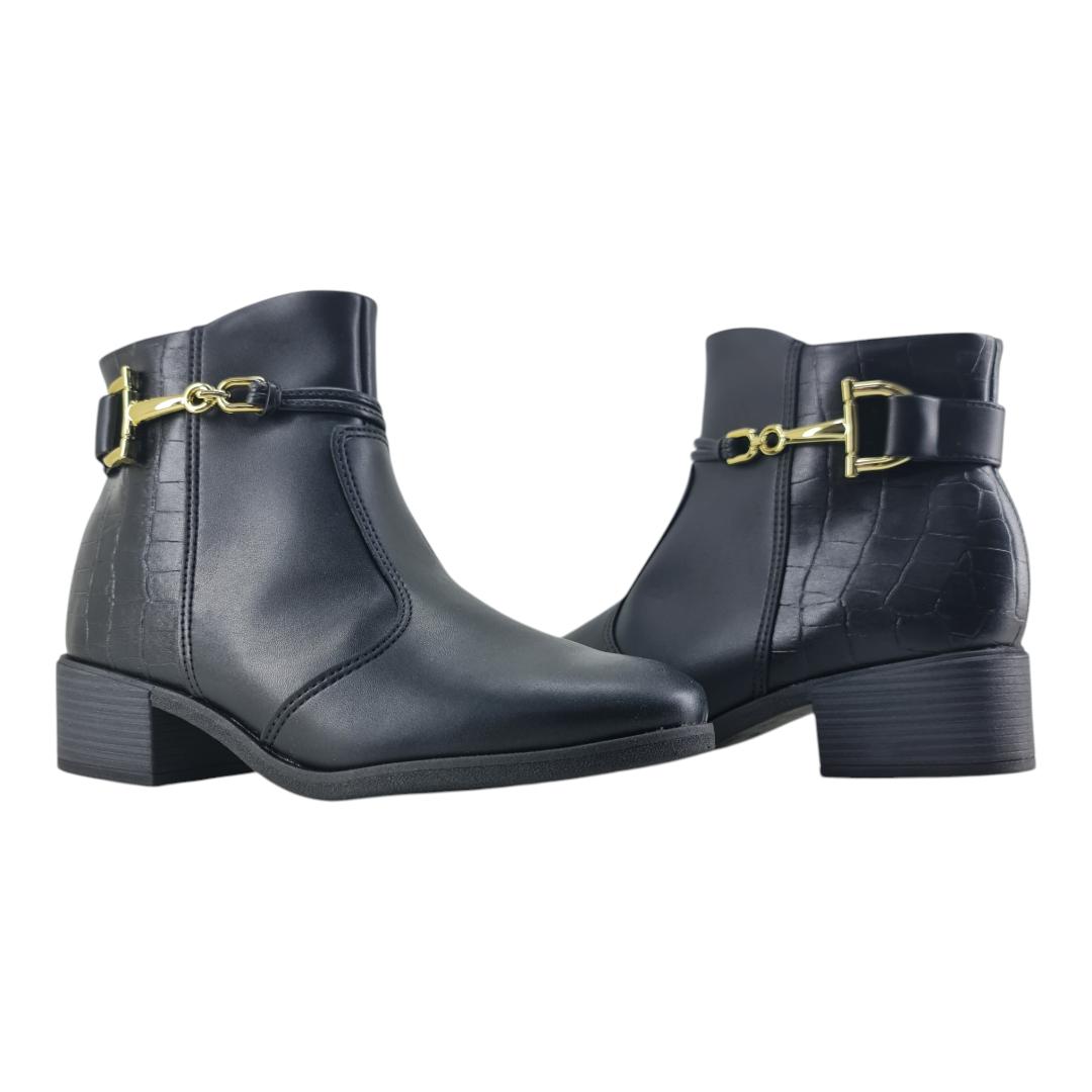bota feminina cano curto beira rio PRETO