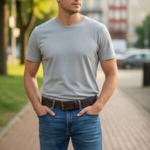 cinto masculino pegada em couro