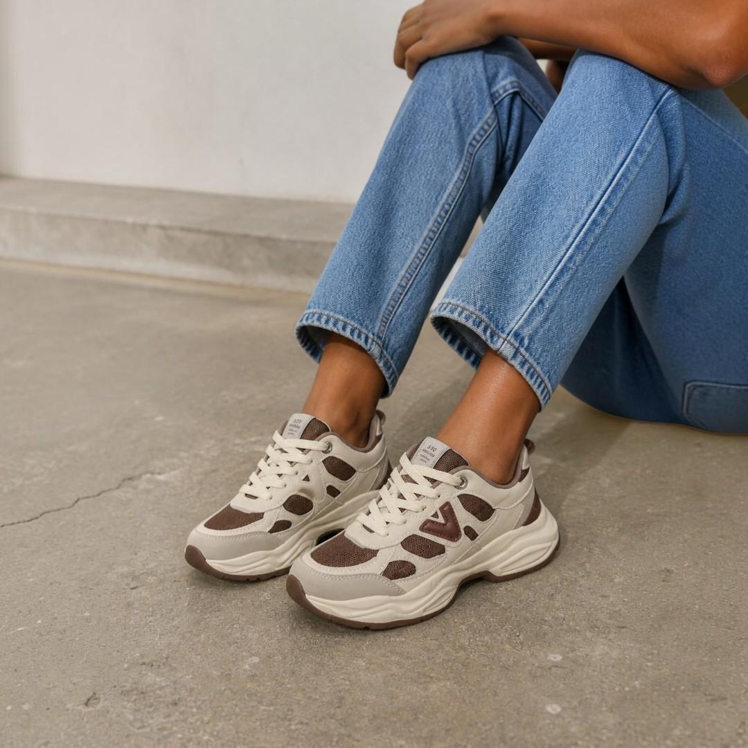 tênis casual feminino via marte BEGE